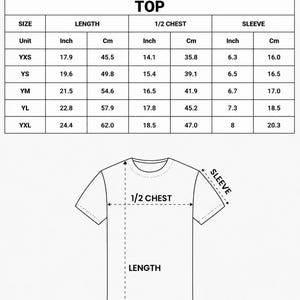 K&ouml;nnte beinhalten: Diagramm eines Jugend-Fu&szlig;balltrikots mit Ma&szlig;en in Zoll und Zentimetern. Die Tabelle zeigt die Gr&ouml;&szlig;en YXS bis YXL, mit einer L&auml;nge von 45,5 bis 62,0 cm und &Auml;rmell&auml;ngen von 16,0 bis 20,3 cm.