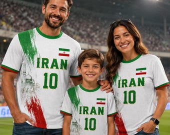Personalized Iran Soccer Jersey with Custom Name & Number, Football Fan Shirt, Unisex Iran Football Kit, Football Supporter Top