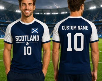 Personalized Scotland Soccer Jersey with Custom Name & Number, Football Fan Shirt, Unisex Scotland Football Kit, Supporter Top