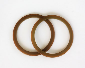 Bracelets joncs vintage en bakélite, soupe aux pois vert mousse, minces, plats et coniques rétro, espaceurs empilables, lot de 2 joncs testés