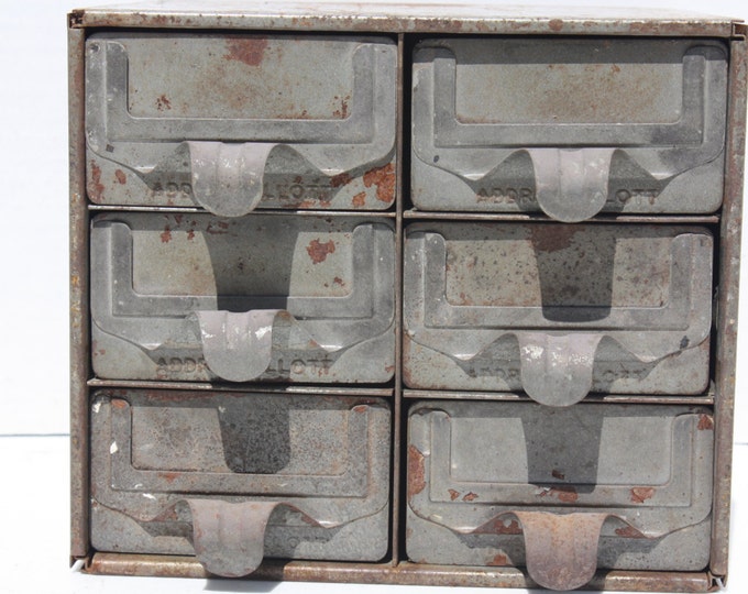 Vintage Industrial File Box 6 Drawers Storage Organizer Etsy