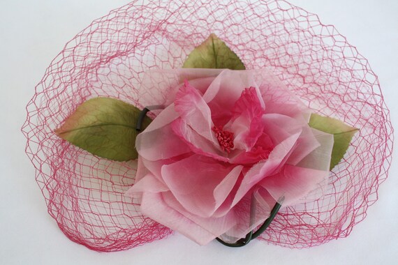 Vintage Floral Hat Net Netting Veil Millinery Pin… - image 6