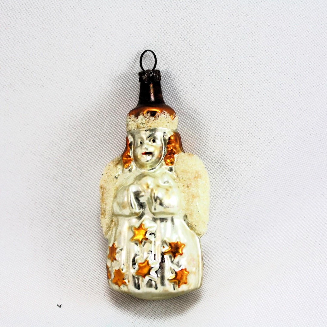 Vintage Mercury Glass Queen Angel Figurine Christmas Tree Ornament ...