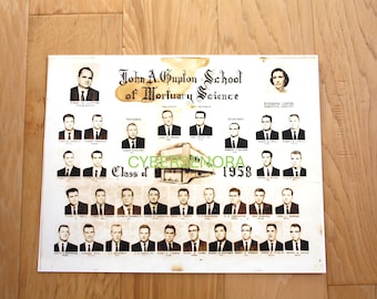 Vintage Mortuary Science Mortician Embalmer Class Photo Funeral Home Embalming Oddity Halloween Decor Copy