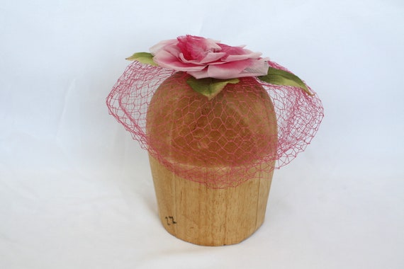 Vintage Floral Hat Net Netting Veil Millinery Pin… - image 3