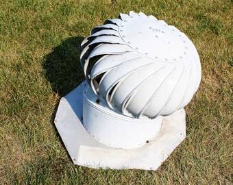 5/4まで！Vintage Turbine Vent Lamp Vintage Metal Wind Turbine Barn Roof Vent Spins Galvanized