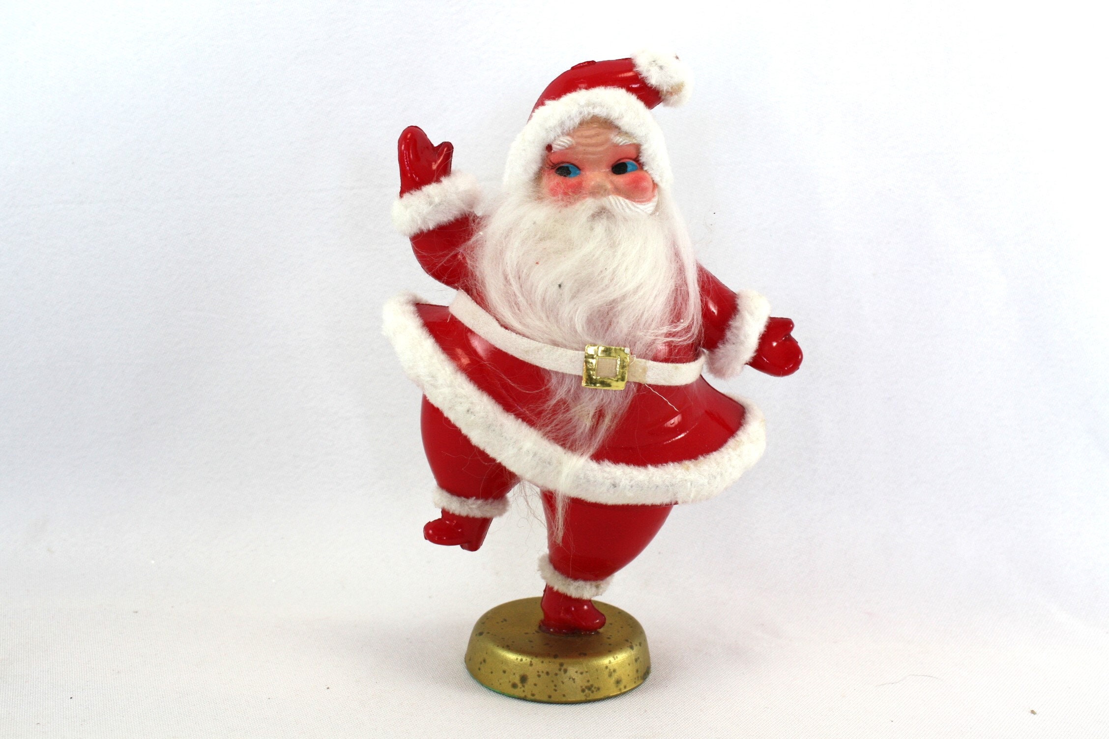 Vintage Santa Claus Santa Kris Kringle Red Plastic Dancing