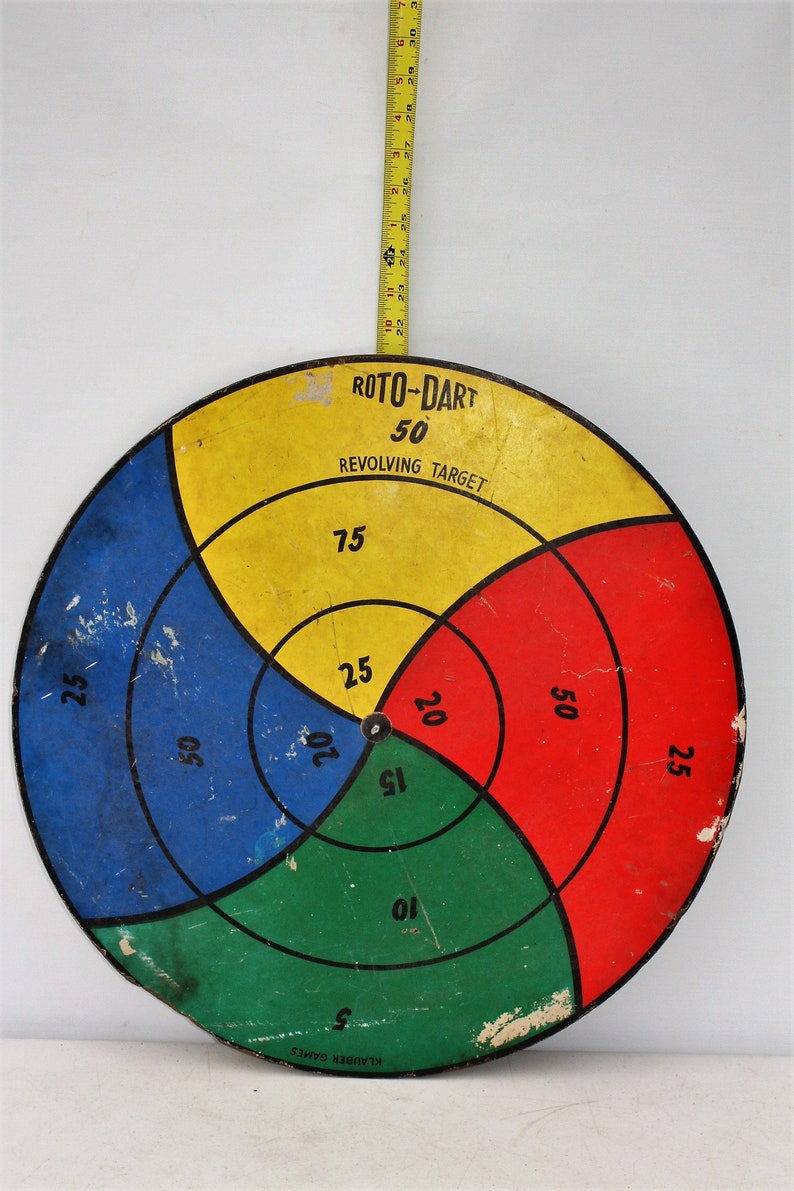Vintage Auto Dart 50 Revolving Target Klauber Games Dart Board Etsy