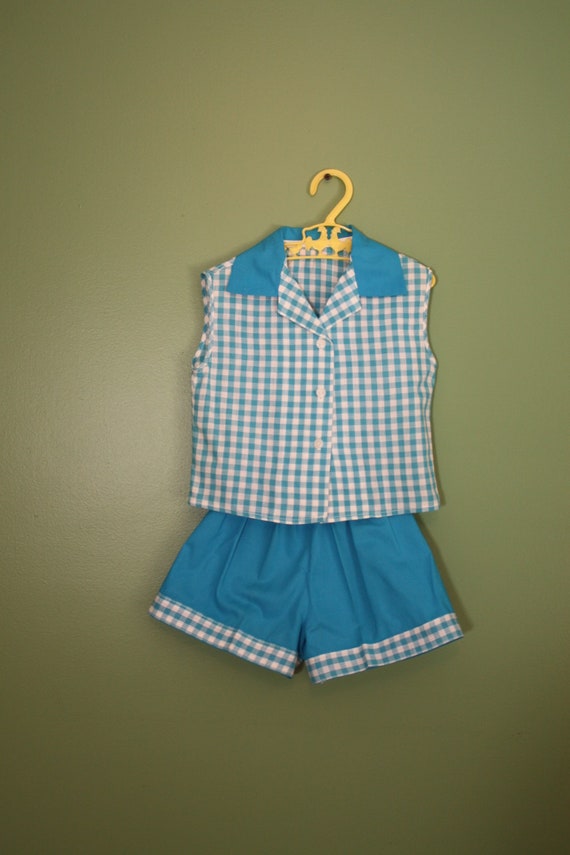 Vintage Children's Toddler Girl Summer Shorts Set 