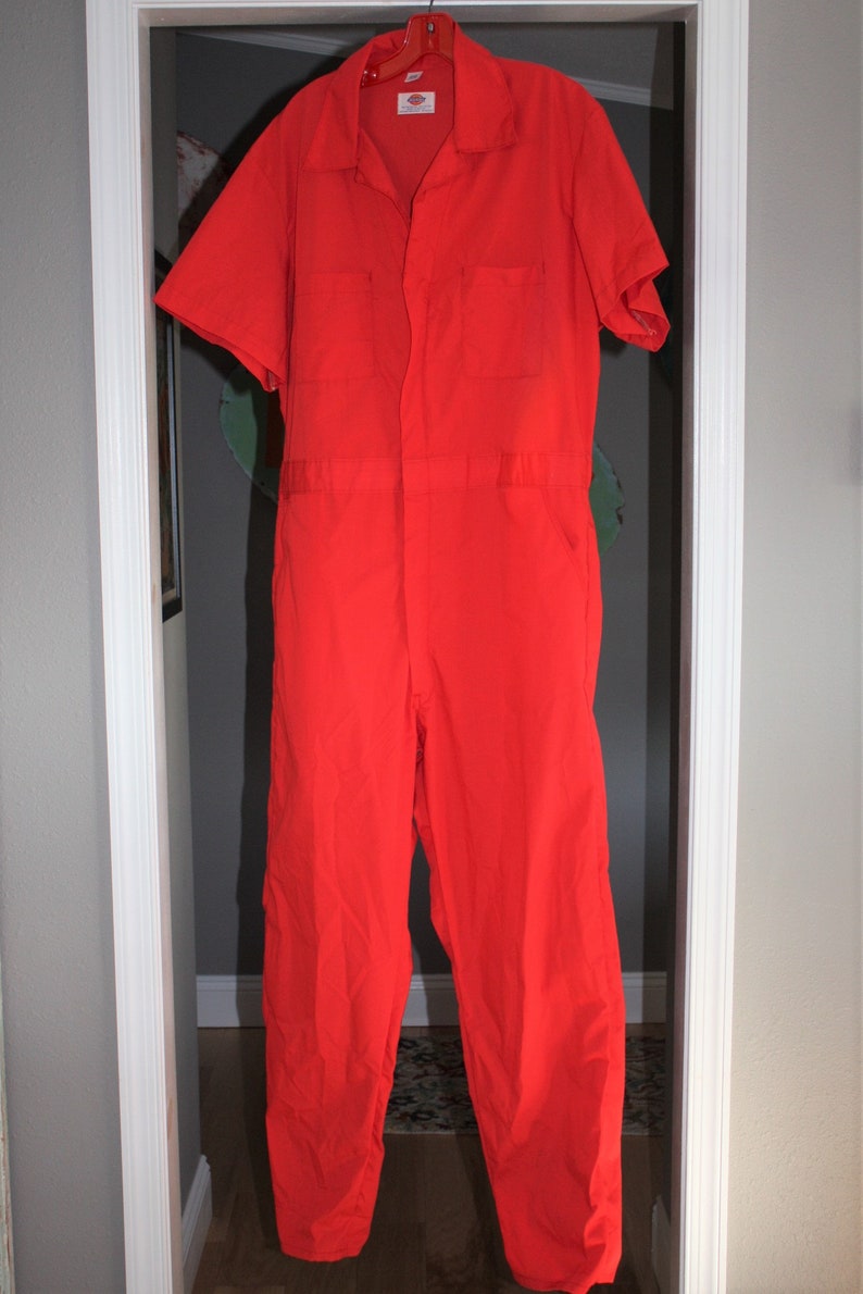 Vintage Dickies Red Jumpsuit Work Uniform Coveralls Boilersuit Etsy