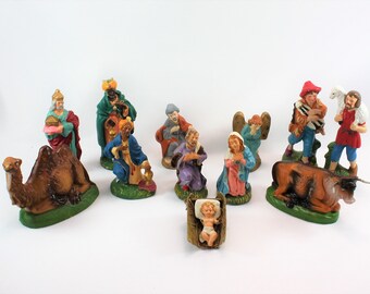 Vintage Christmas Nativity Figurines Nativity Creche Manger Set Assorted Makers Religious Christmas Holiday Decor Nativity Replacement