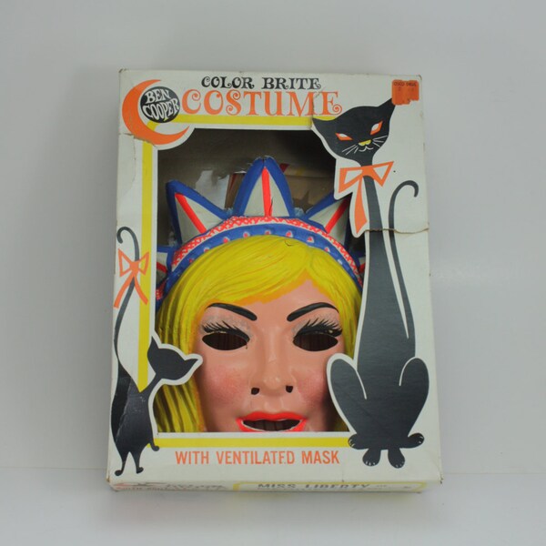 Vintage Ben Cooper Halloween Costume Miss Liberty Color Brite Kid's Child's Original Box Costume Halloween Party Decor Collectible