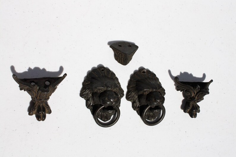 Vintage Lion Head Hardware Drawer Handles Pulls Knobs Lion Etsy