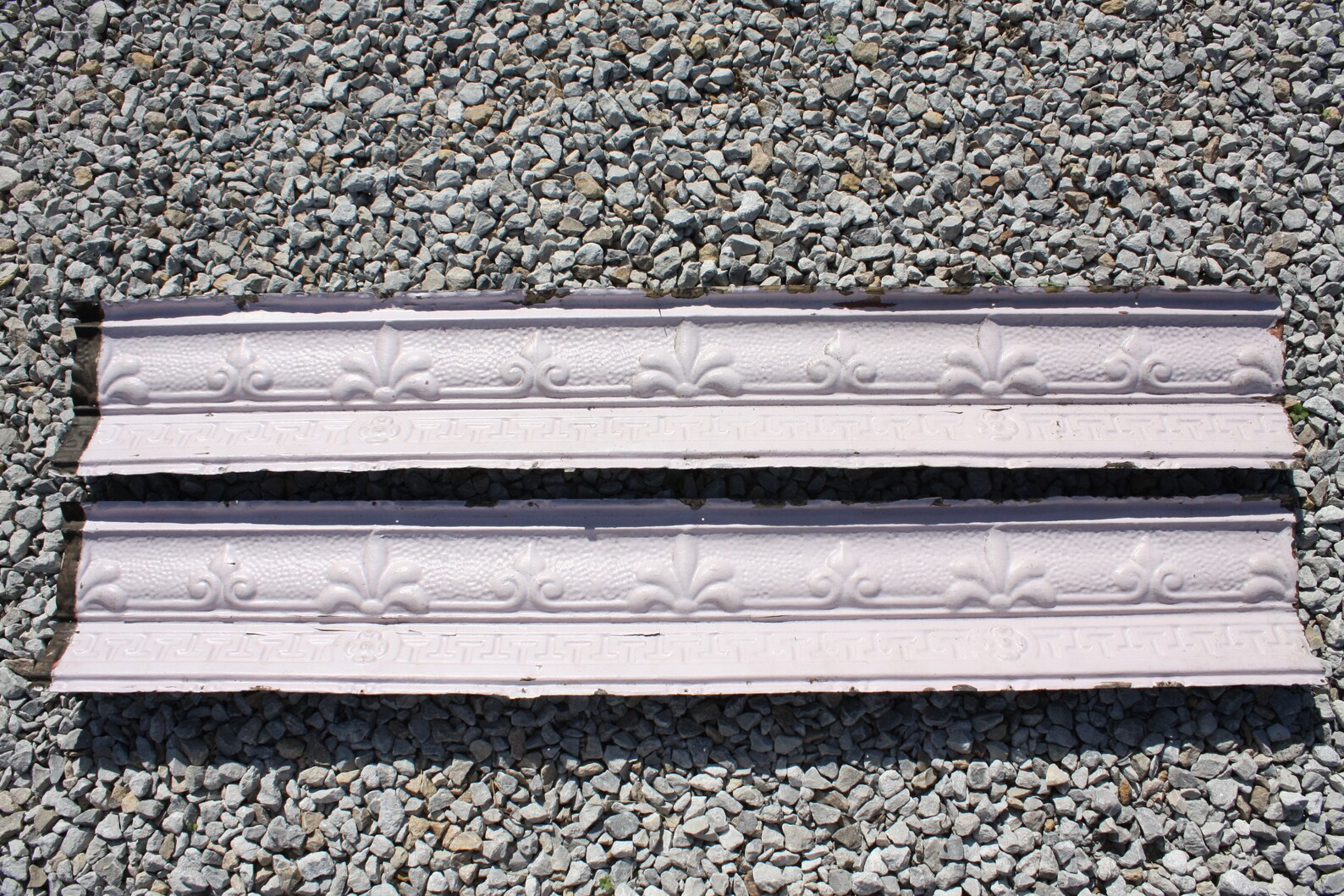 Antique Pressed Tin Ceiling Crown Molding Pink Distressed Etsy