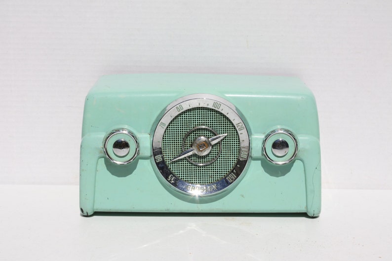 Vintage Crosely Radio Dashboard Aqua Model 10-139 Coloradio image 1