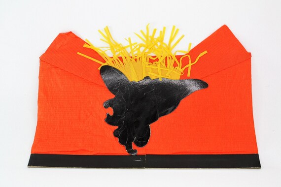 Vintage Halloween Party Crepe Paper Hat Die Cut &… - image 3