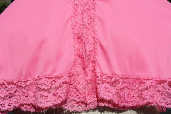 Vintage Full Slip Nylon Pink Hot Pink With Lace L… - image 5