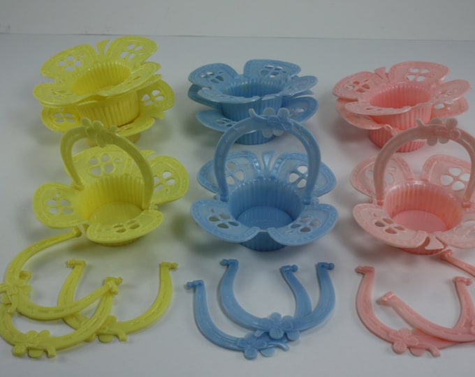 Vintage Plastic Nut Cups Party Favors Pastel Baskets 10 Pieces Etsy