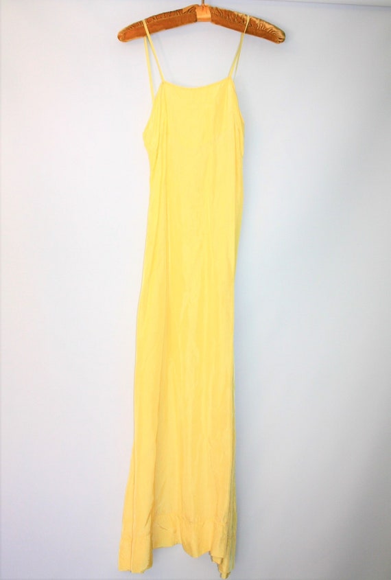 Vintage Long Lemon Yellow Dress Gown Bridesmaid Prom … - Gem