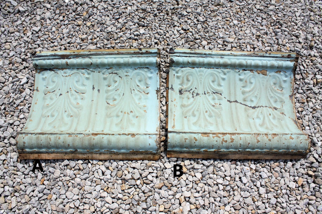 Antique Pressed Tin Ceiling Crown Molding Mint Distressed Architectural