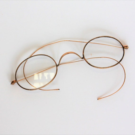 1970s Childrens Eyeglasses Authentic Vintage Glasses Gold and Burgundy Wire  Rim Optical Frames Kids Vintage Glasses Wire Rim Glasses 