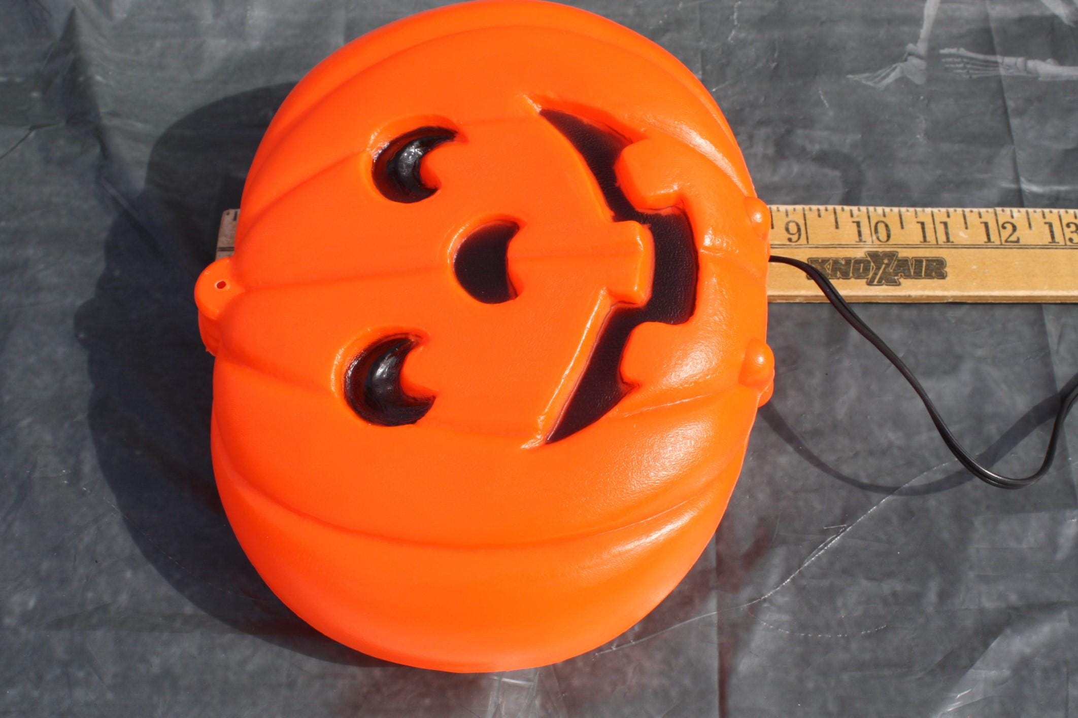 Vintage Halloween Pumpkin Head Jack O Lantern Blinky Glow Light up Hang ...