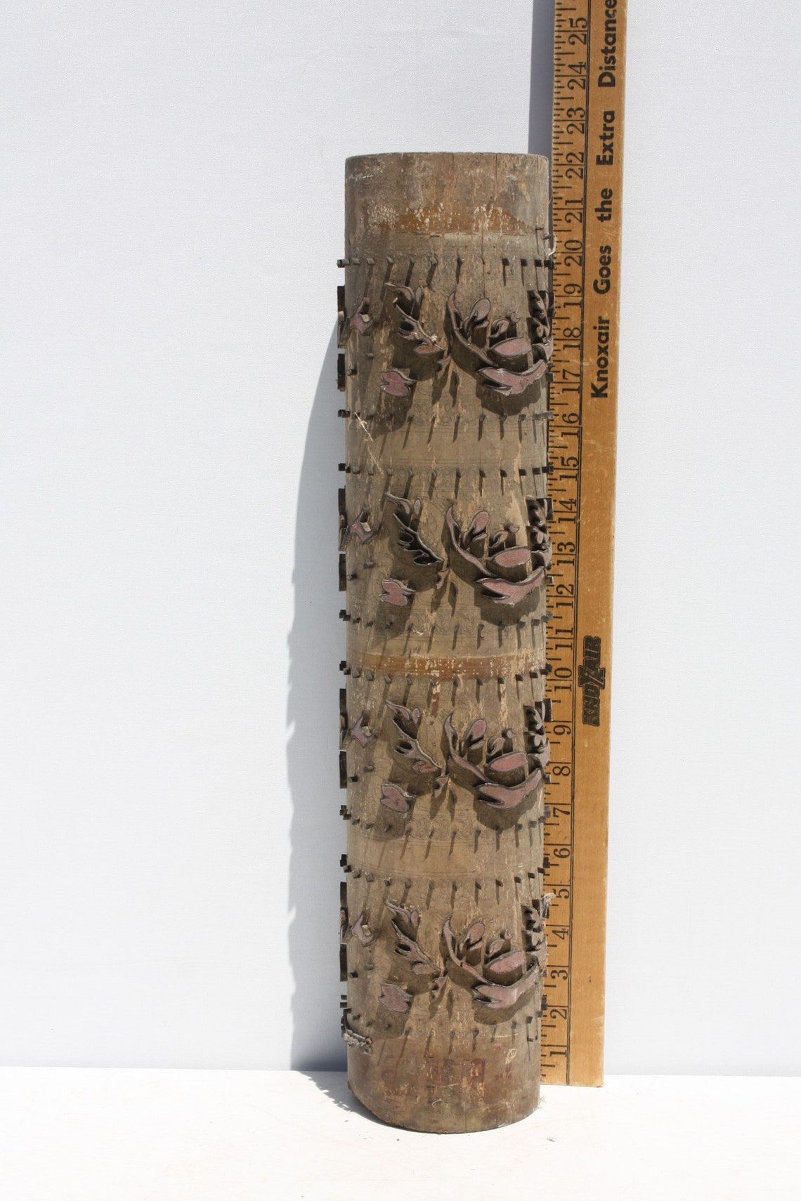 Antique Vintage Wallpaper Print Roller Industrial Salvage Etsy