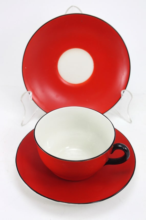 Vintage Upsala Ekeby Gefle Cup & Saucers Made in Sweden Amanita