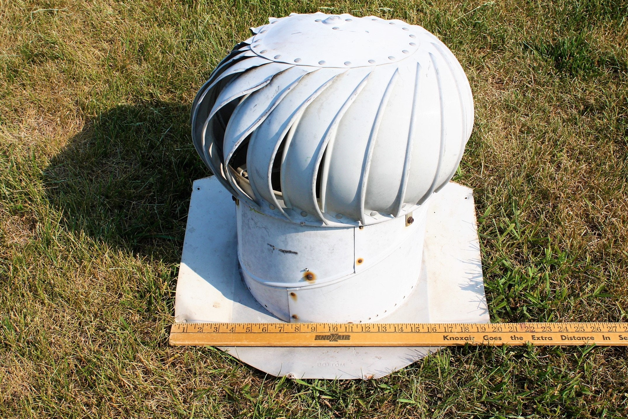 Vintage Metal Wind Turbine Barn Roof Vent Spins Galvanized