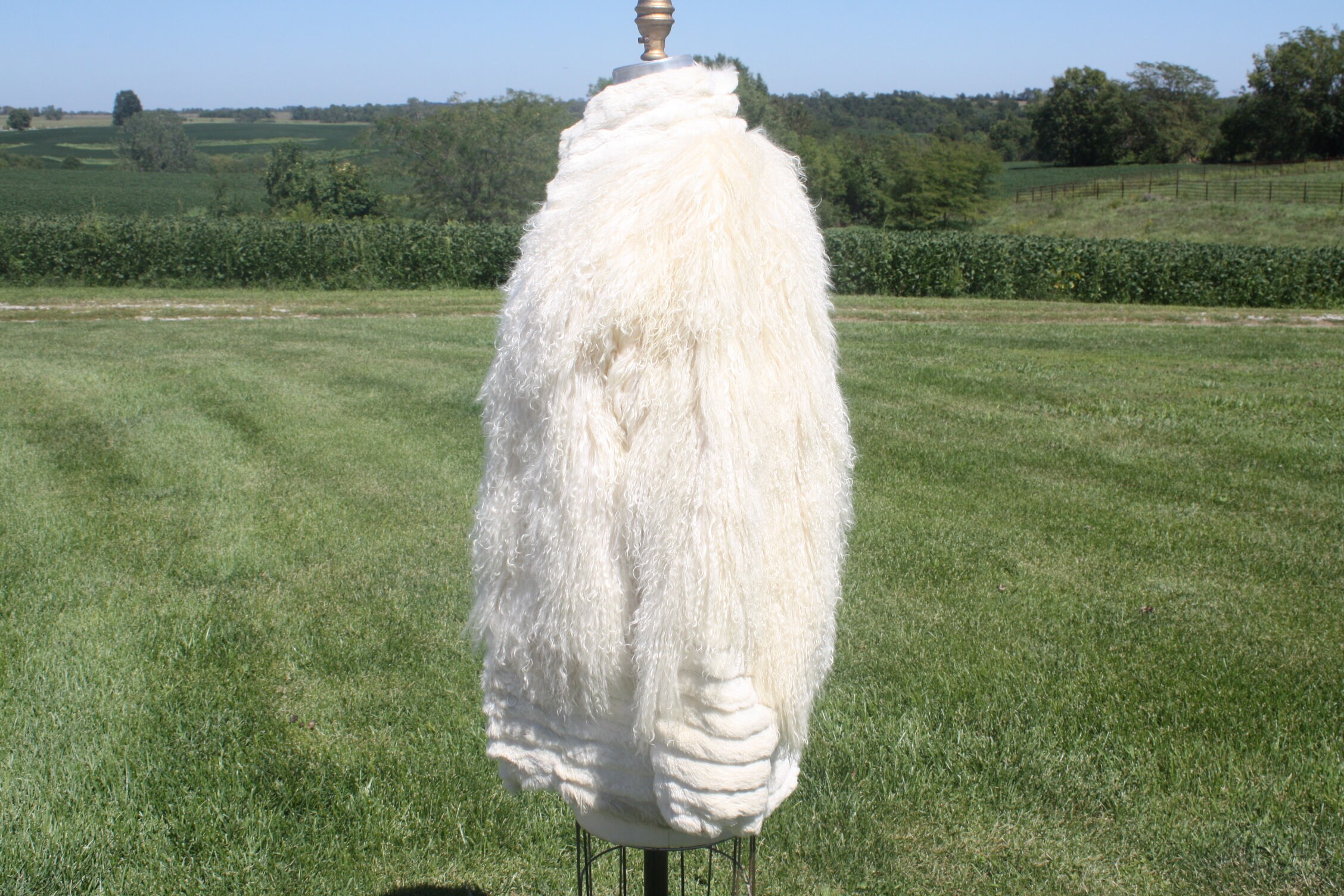 コート PLAIN FW25 TIBET FUR SHORT JACKET (CLA24102 WHITE) natural_white_coat_standing__4