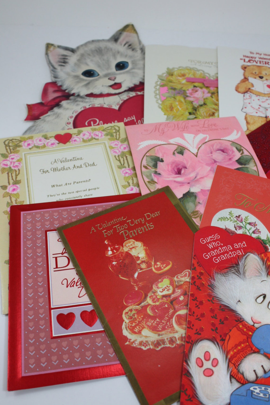 Vintage Valentine's Day Greeting Cards Collection Destash | Etsy