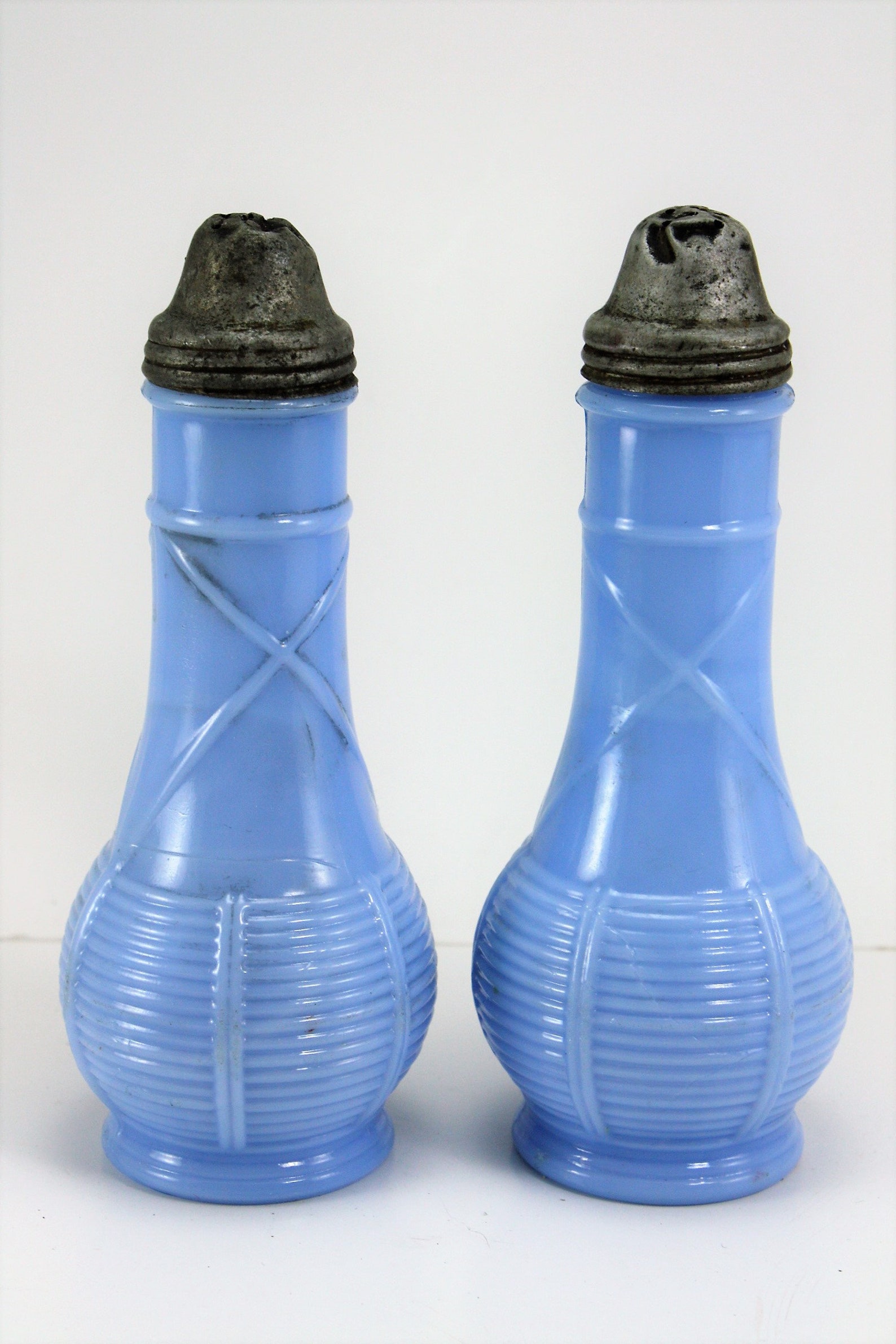 Vintage Delphite Basket Weave Salt and Pepper Shaker Etsy