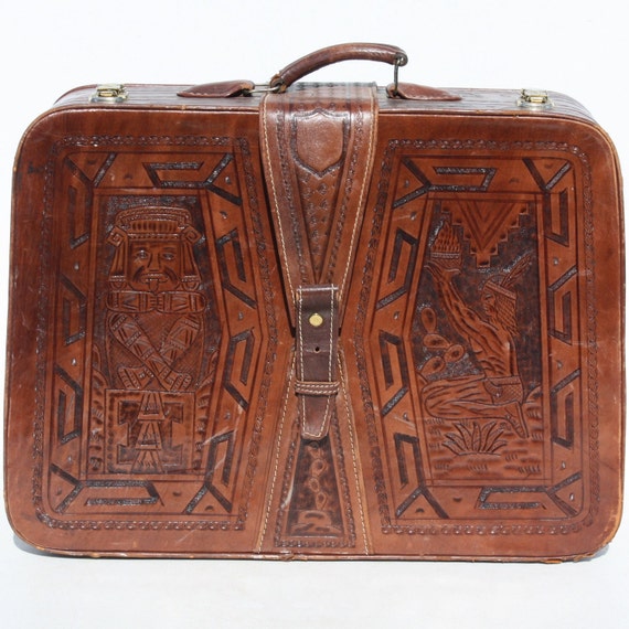 Leather travel suitcase online