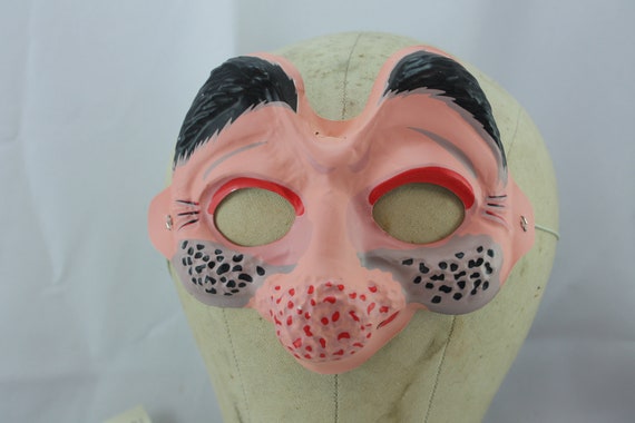 Vintage Halloween Mask Half Mask Masquerade Hobo … - image 3