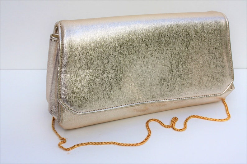 Vintage Gold Lame' And Silver Lame' Clutch Purses Handbags Formal Prom Bridesmaid Wedding Accessory Set of 2 image 3