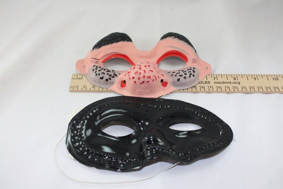 Vintage Halloween Mask Half Mask Masquerade Hobo … - image 6