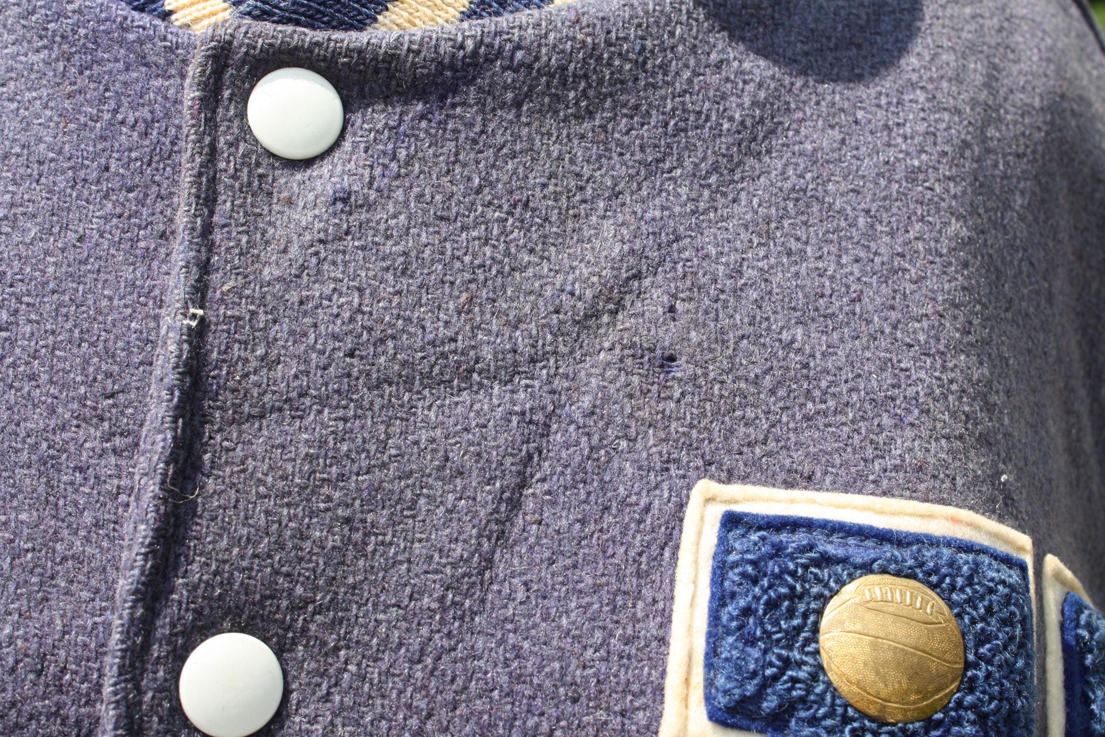 Vintage Letterman Varsity Jock Jacket Wool Leather Blue Tan '60s
