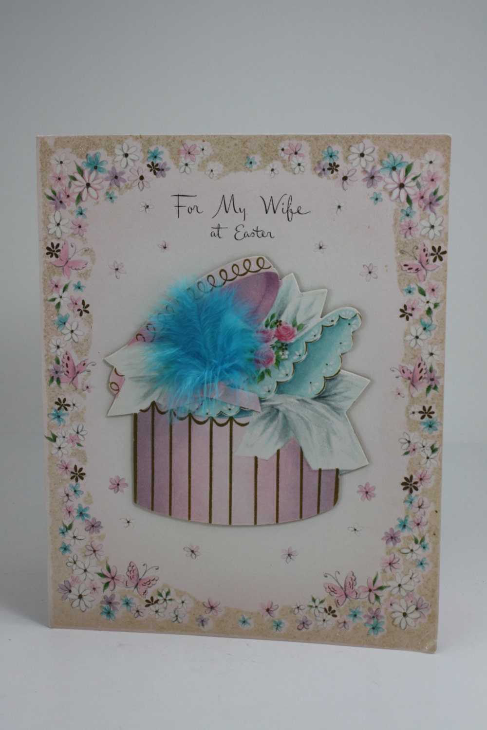 Vintage Easter Day Greeting Card to My Wife Large Hat Box With - Etsy