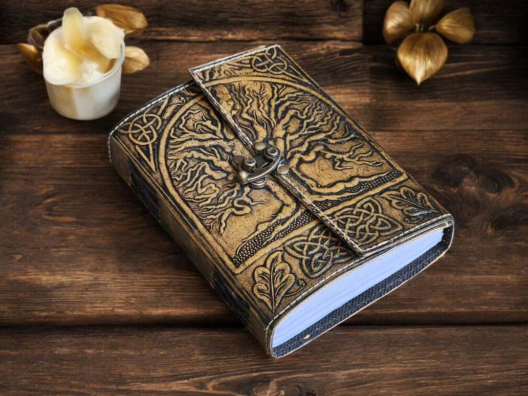 Tree of Life Grimoire Leather Journal for Women, Handmade Tree of Life ...