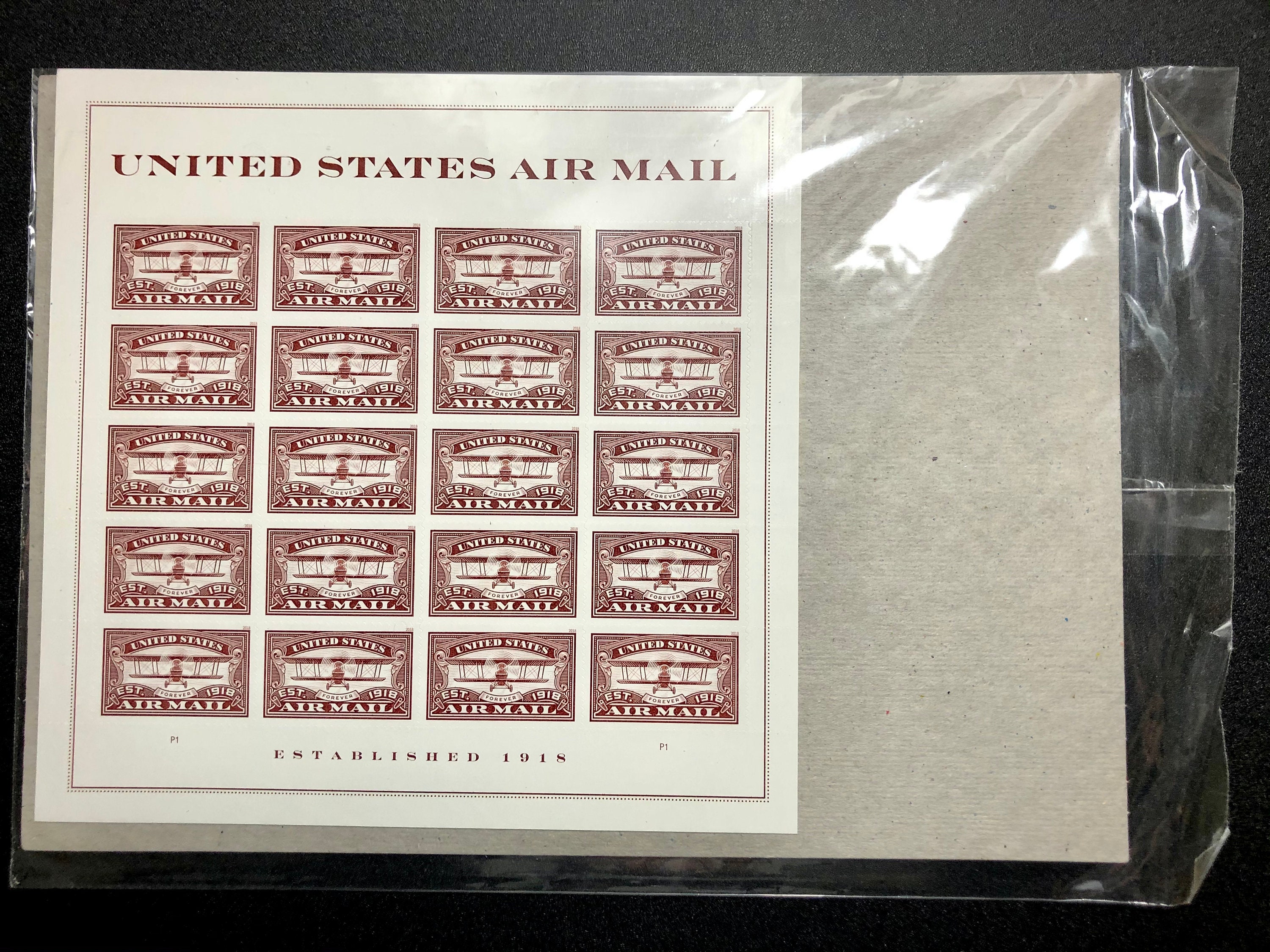 USA 1918 Red Airmail USPS Postage Forever Stamps full sheet Etsy