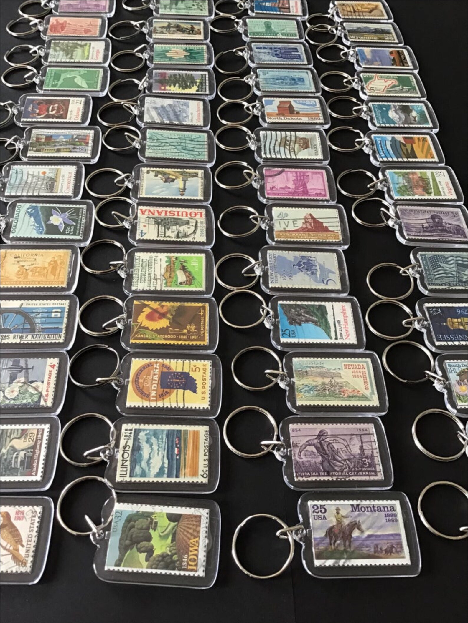 Postal Worker Postage Stamp Keychain Mail Man Delivery Etsy