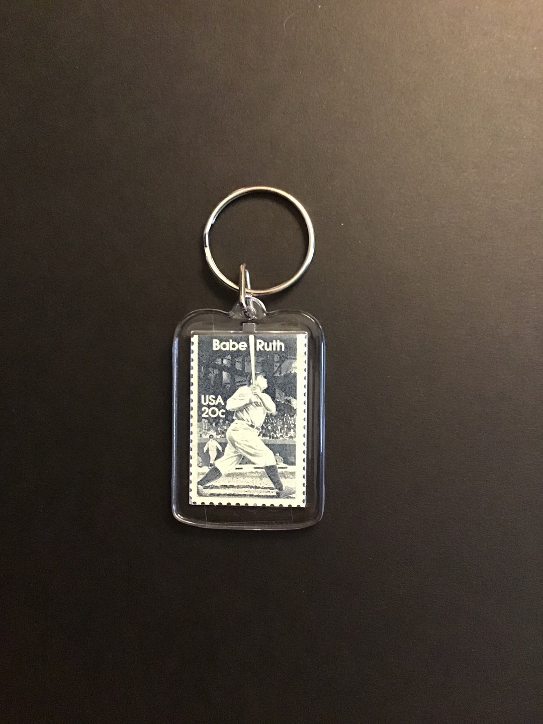 Babe Ruth Postage Stamp Keychain Baseball Legend Etsy