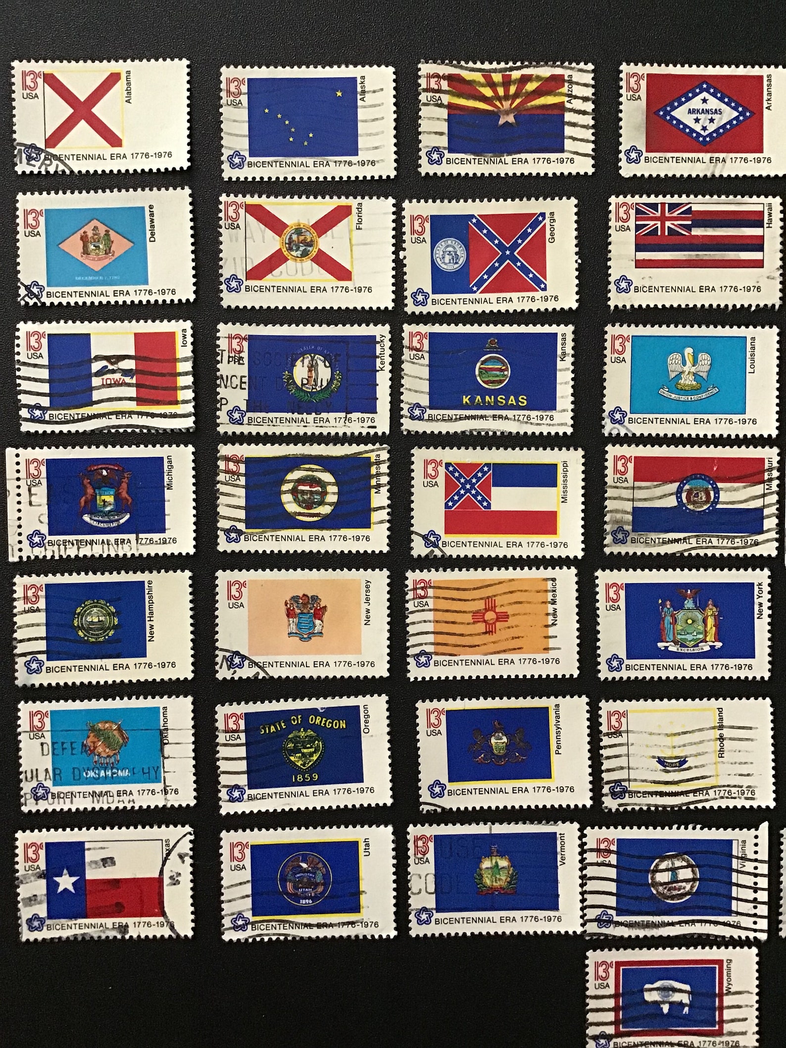 50 State Flag Postage Stamps All 50 States Lot 50 Pack Usa Etsy