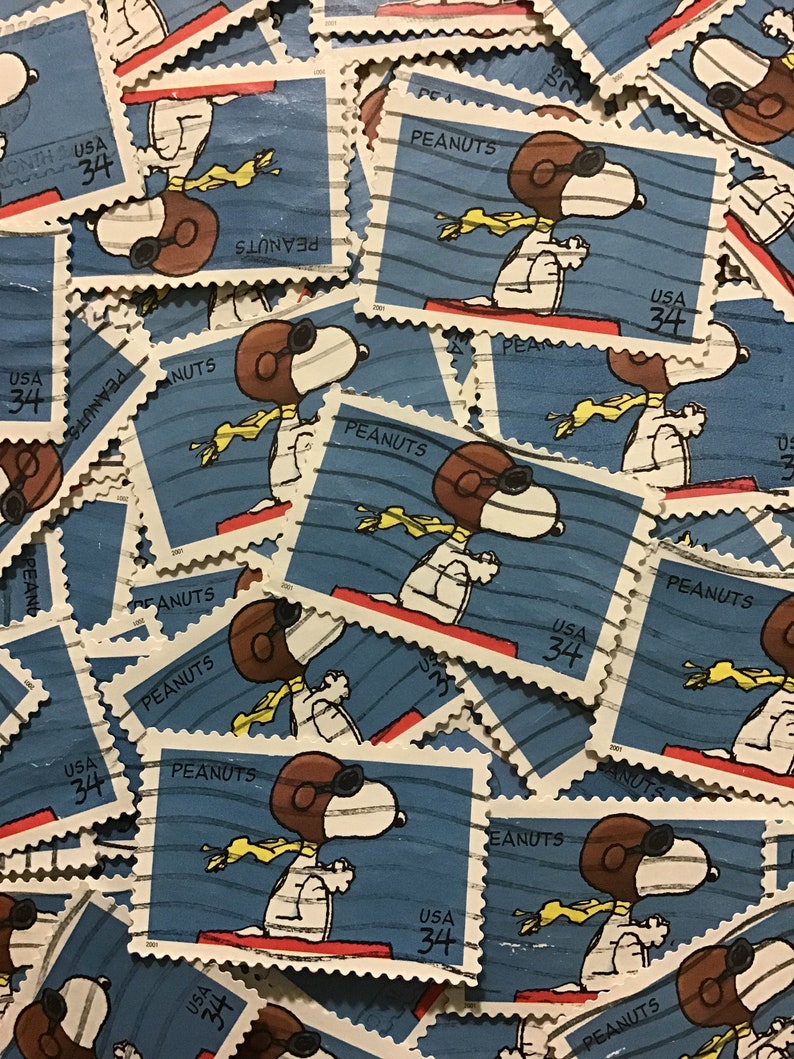 15 Snoopy Peanuts Postage Stamps USA Used Peanuts comic Etsy