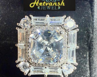 6ct Asscher Cut Lab Grown Diamond Ring Solitaire Engagement Ring IGI Certified F VS2