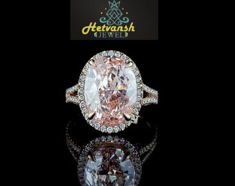 10 CT Oval Lab Grown Diamond IGI Certified Fancy Vivid Pink VS2