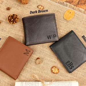 Custom Engraved Wallets,Mens Leather Wallet,Anniversary Gifts,Party Gifts,Wedding Party Favors,Gifts for Dads,Birthday Gift