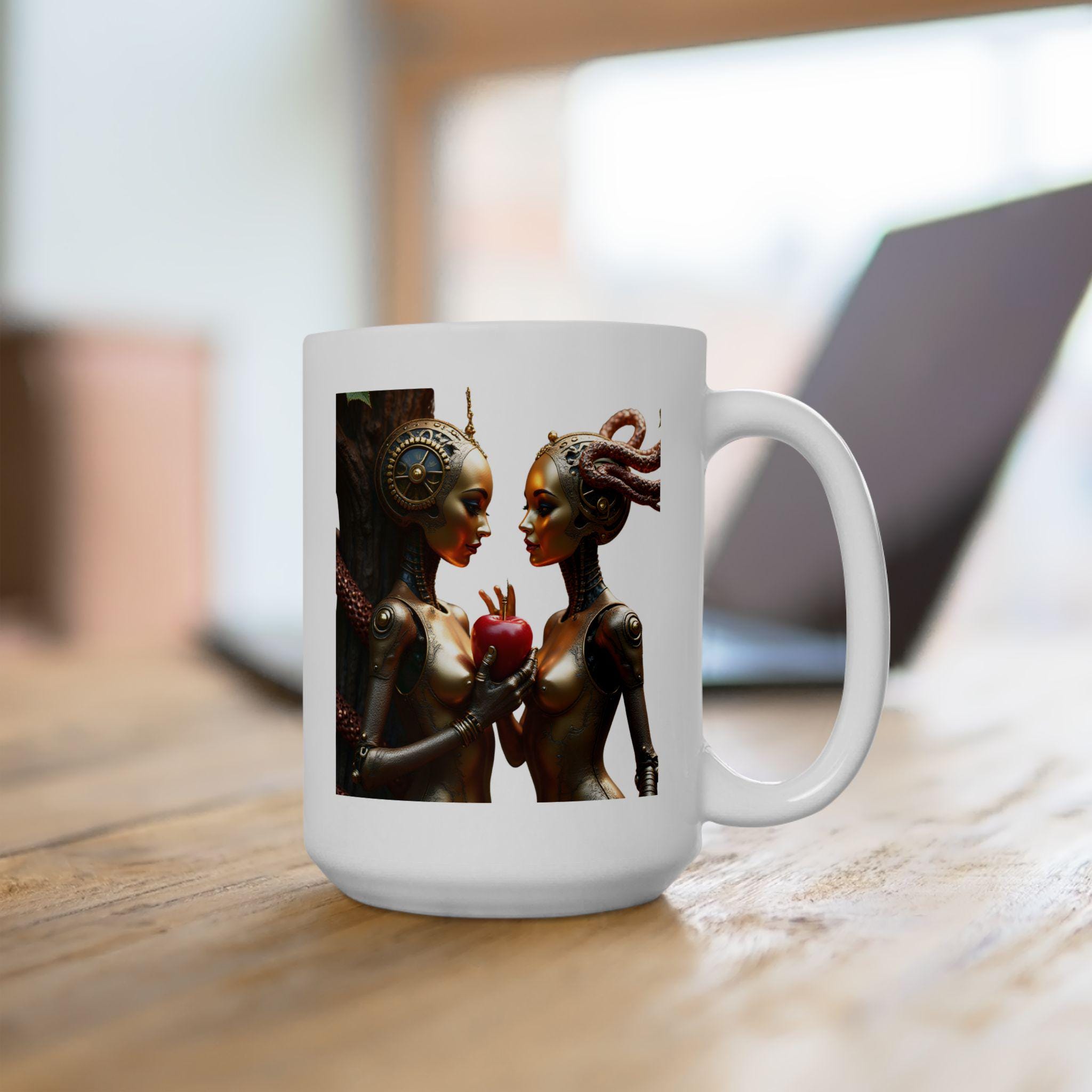 cheap personalized coffee cups 15 oz White Custom Coffee Mugs – CustomHappy main image 1