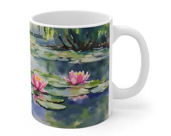 Water Lily Pond Mug | Pink Lotus Floral Coffee Cup