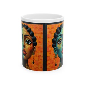 Vibrant Face Art Ceramic Mug - Unique Home Decor, Gift for Art Lovers, Colorful Coffee Cup, Morning Motivation, Bohemian Style